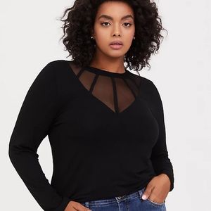 Torrid Super Soft Black Cage Mesh Top
